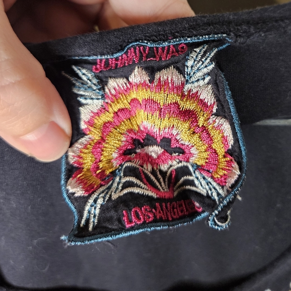 Johnny Was Black Mini Dress with Floral Embroidery - Picture 4 of 5